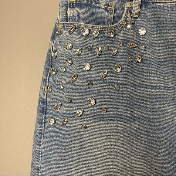 LOFT Sparkle High Rise Wide Leg Light Indigo Wash Jeans 4P NEW! - Picture 6 of 7